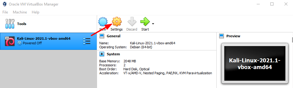 Virtual Hacking Lab - Kali Linux Virtual Box Settings. Source: nudesystems.com